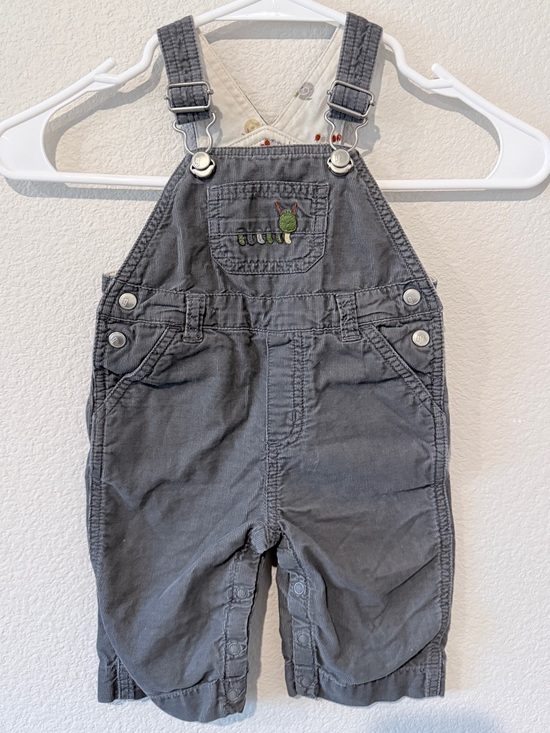 Gymboree Other - Vintage Gymboree Caterpillar Corduroy Overalls 3-6M Gray Cottagecore Y2K Baby